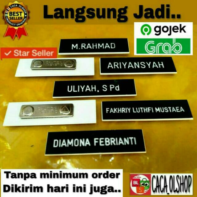 Name tag Papan Nama Dada Magnet Untuk PDH PNS Siswa Gravir Akrilik