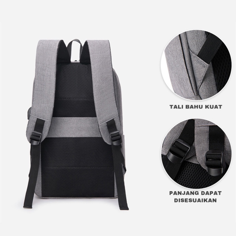 Mainland Tas Ransel Pria Fashion Backpack Waterproof Tas Punggung Kekinian Tas Sekolah Kerja Kuliah Tas Cowok TR208