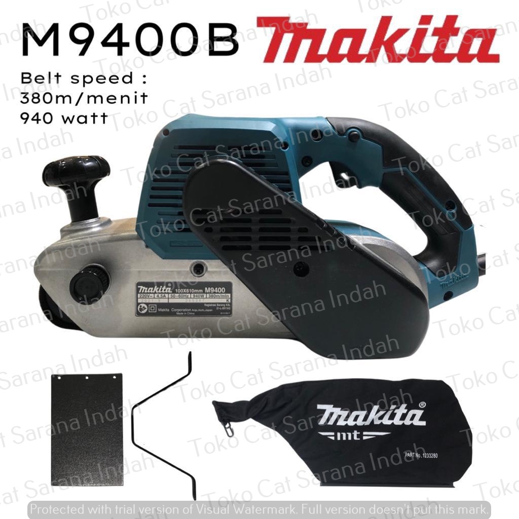MAKITA M9400B BELT SANDER MESIN AMPLAS MESIN AMPELAS 940 WATT MESIN BELT SANDER BERKUALITAS