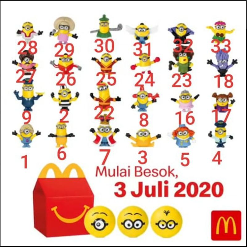 Happy Meal Minions 2020 versi Gold satuan
