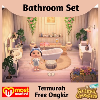 [Set] Bathroom Clawfoot Animal Crossing New Horizon ACNH NMT Bells Item  Kamar Mandi