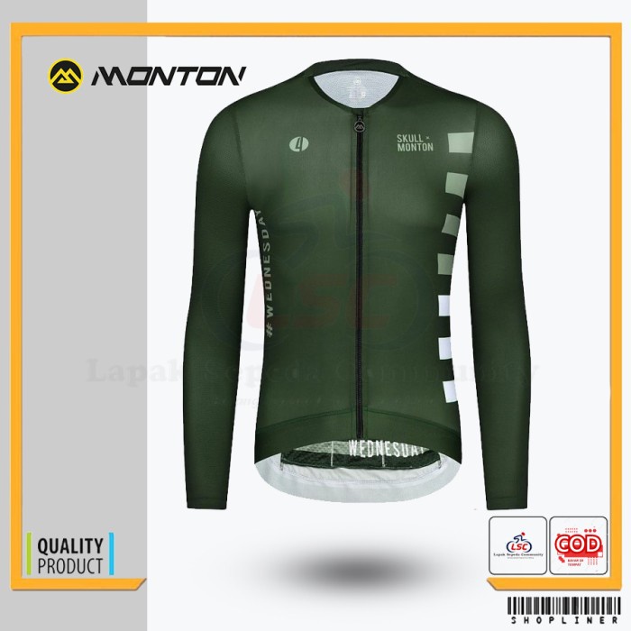 JERSEY SEPEDA MONTON MAN LONG WEDNESDAY II GREEN CYCLING SLEEVES GOWES - S