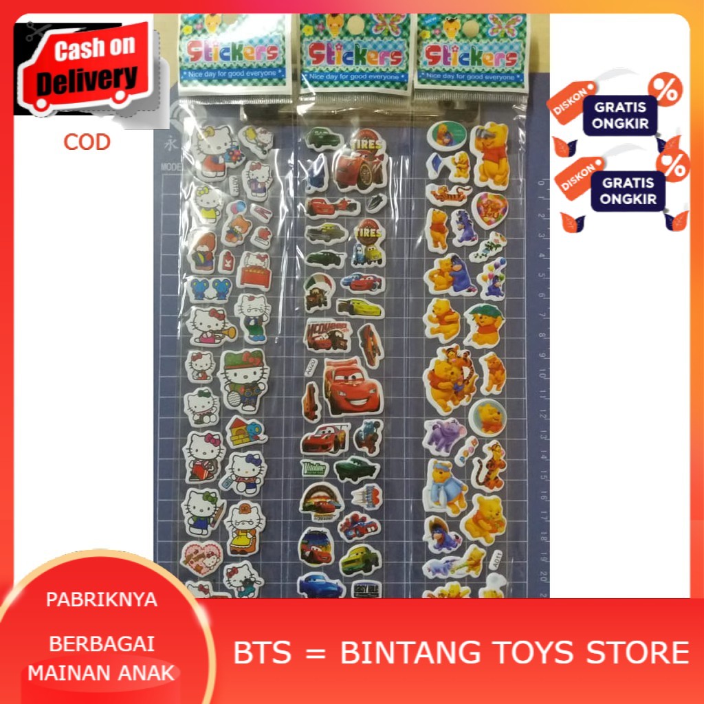 

Stiker Anak Motif Karakter 3D timbul Panjang Motif Random