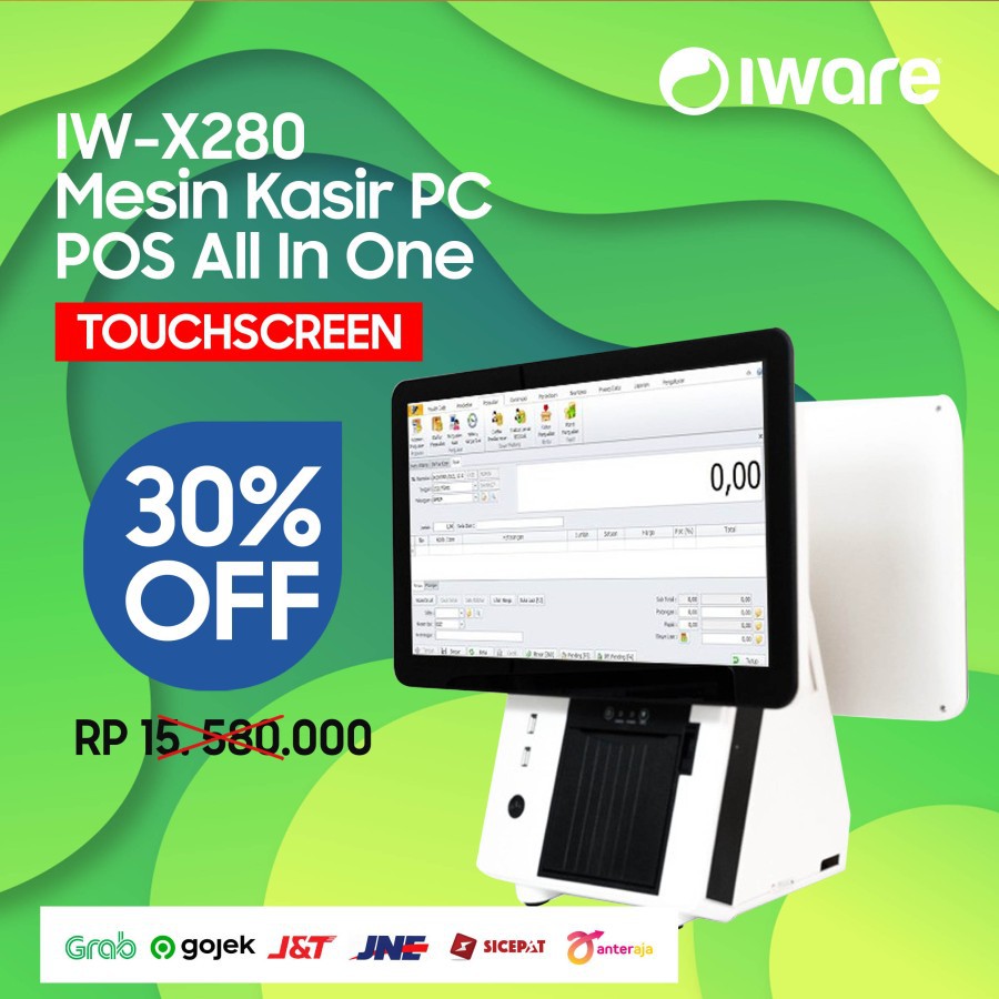 Iware Mesin Kasir POS PC All in One X280 Touchscreen