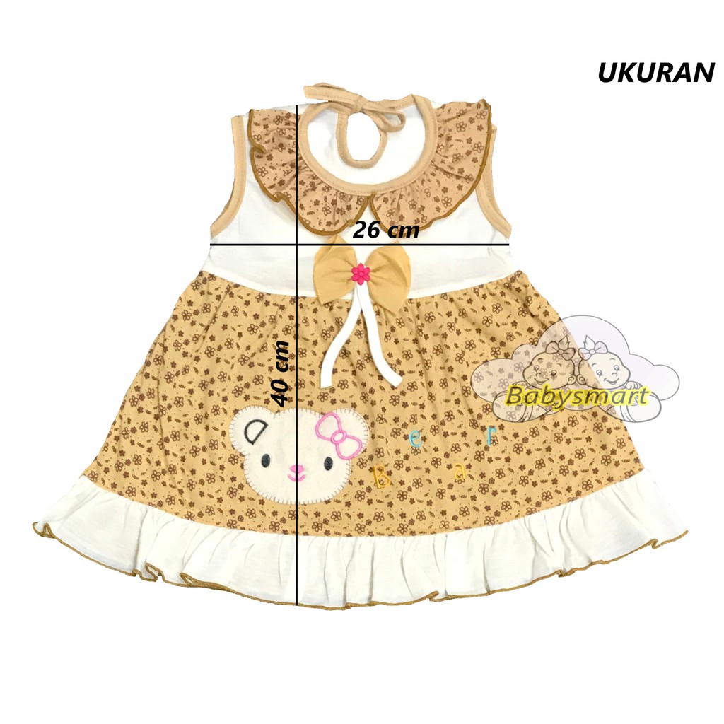 Babysmart - PLANET KIDS Dress PITA BEAR Baju bayi perempuan usia 0-12 bulan/Pakaian anak cewek