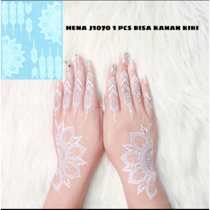 Henna Wedding Stiker Putih Motif Premium