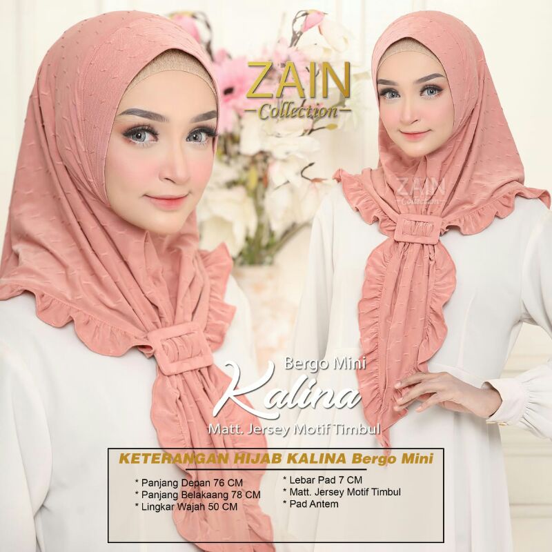 Jilbab Bergo Instan Simpel Kalina Gesper Strada Ori Zain