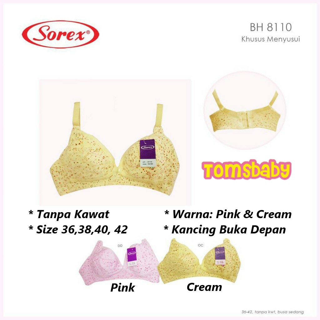 [TOMS] SOREX 8110 Bra Menyusui Kancing Depan TANPA Kawat TANPA Busa