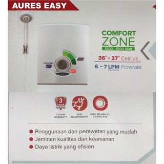 Ariston Aures Easy Instant Water Heater Listrik 500 - 2400W Pemanas Air