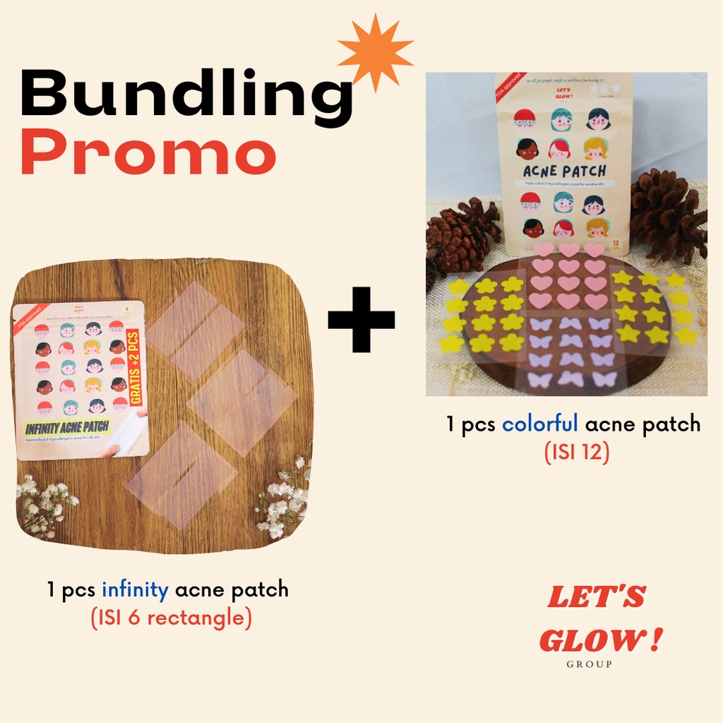 [PROMO] KOMBO HEMAT BUNDLING INFINITY + COLORFUL ACNE PATCH LETS GLOW GROUP