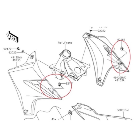 Karet Damper Air Shroud Sayap Ninja 150 R SS   Damper Air Shroud Ninja 150 R SS Original 92161-0353