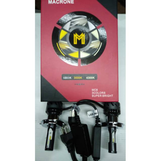 Turbo led macrone Mc8 H4 3warna