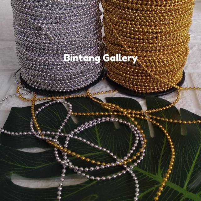 1 M Mote lada renteng 3 mm Putih, Gold, Silver / Mote Parel mutiara renteng / Mote renteng emas