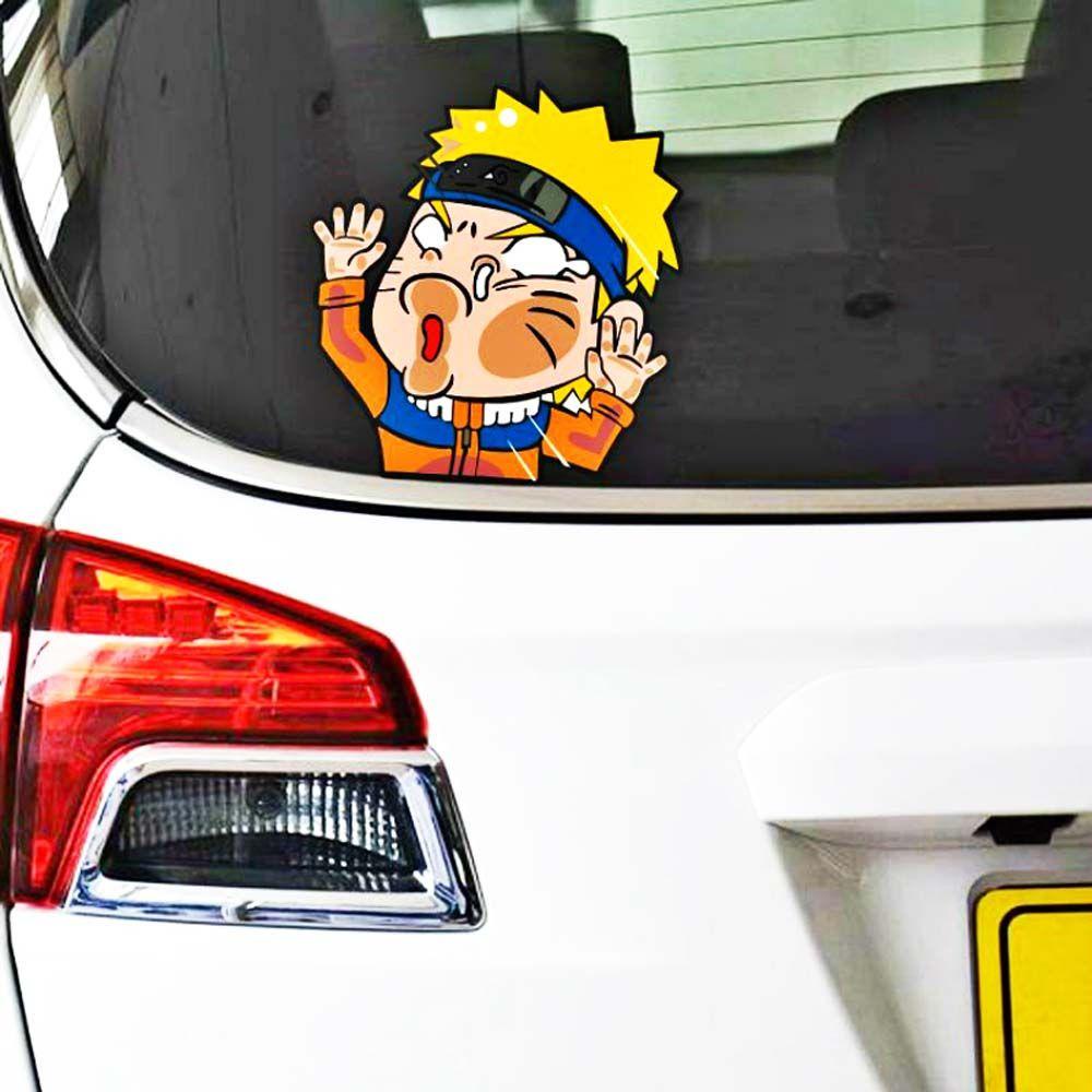 LANFY Stiker Mobil Universal Lucu Luffy Game DIY Kartun Mengintip Aksesoris Styling Mobil