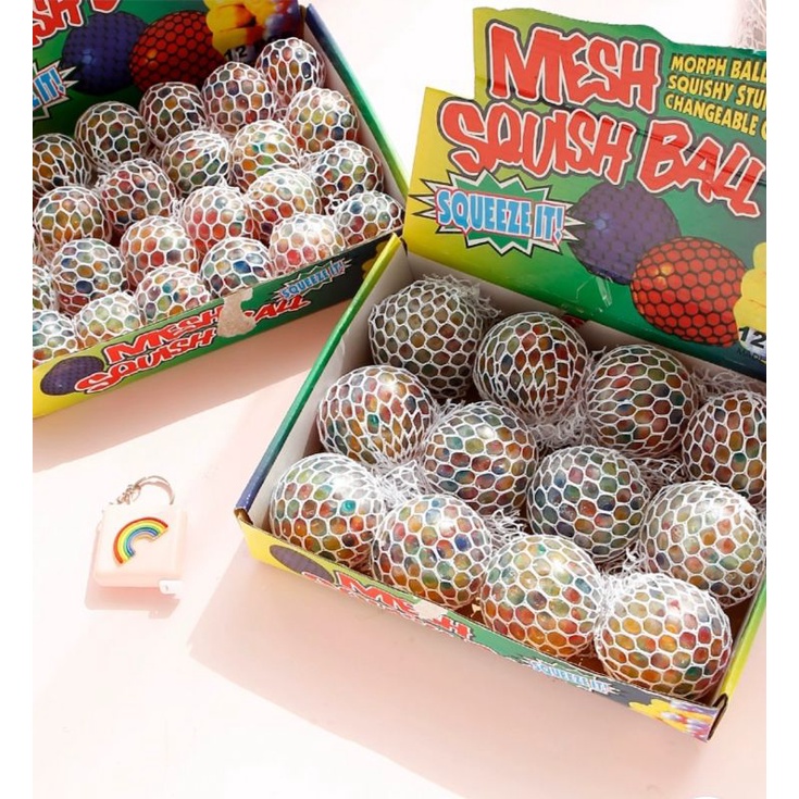 MESH SQUISHY Ball 5cm - Mainan Bola Squishy Waterbead Hydrogel Mainan Edukasi AntiStress Fidget Color Sensory Toy Office Stress Ball Press