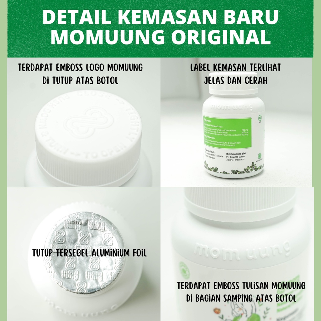 Mom Uung Asi Booster 30 Kapsul Pelancar Asi Herbal Momuung Vitamin Ibu Menyusui Original