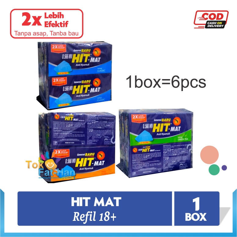 (1 Box) - Hit Mat Elektrik Antinyamuk Hit Mat Refill 18+6 - Obat Anti Nyamuk Elektrik / HIT Elektrik