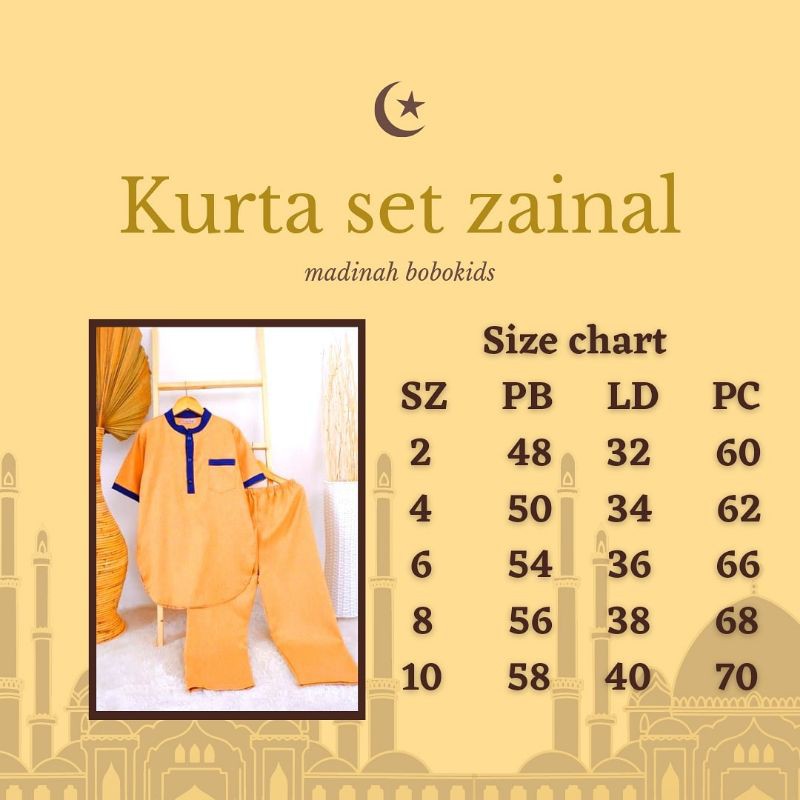 SET KURTA ANAK BOBOKIDS / BAJU MUSLIM ANAK LAKI LAKI / SETELAN KOKO ANAK / SET KURTA ZAINAL MADINA