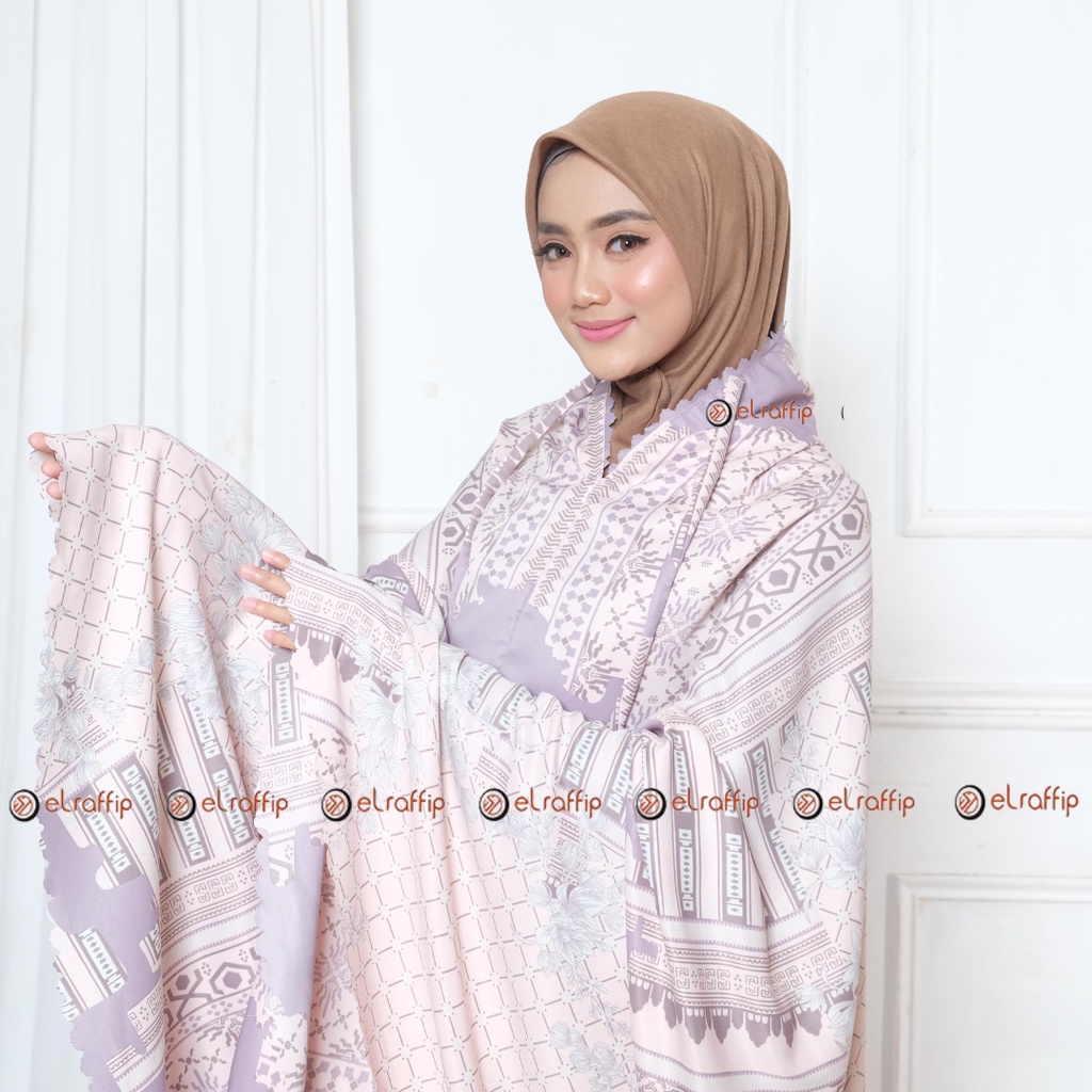 Elraffip-Mukena Dewasa 2 in 1 Satin Motif Premium Lasercut