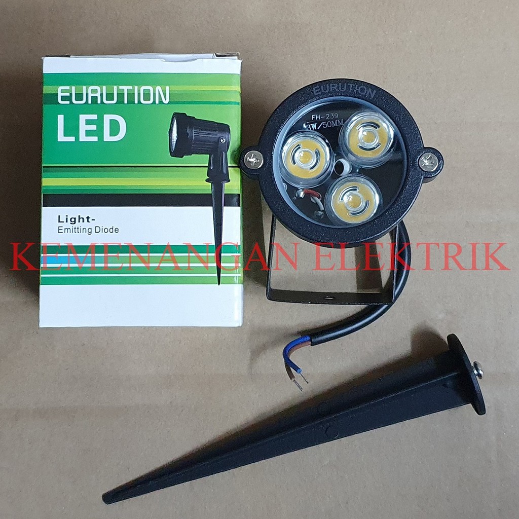 LAMPU SOROT TAMAN LED 3WATT TANCAP EURUTION / SPOTLIGHT 3W 3 W 3 WATT / LAMPU OUTDOOR