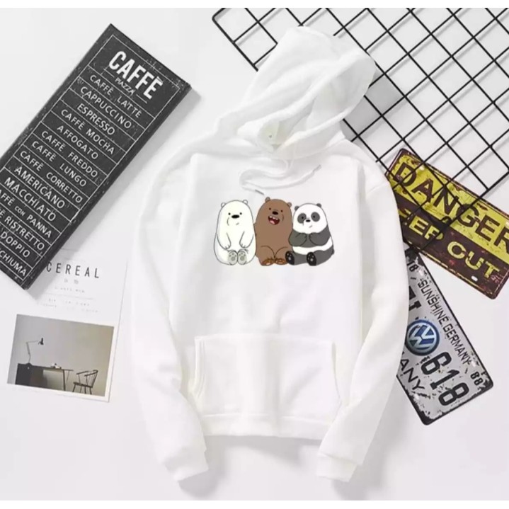 Sweater Hoodie PANDA WE BARE BEARS Hoodie Wanita