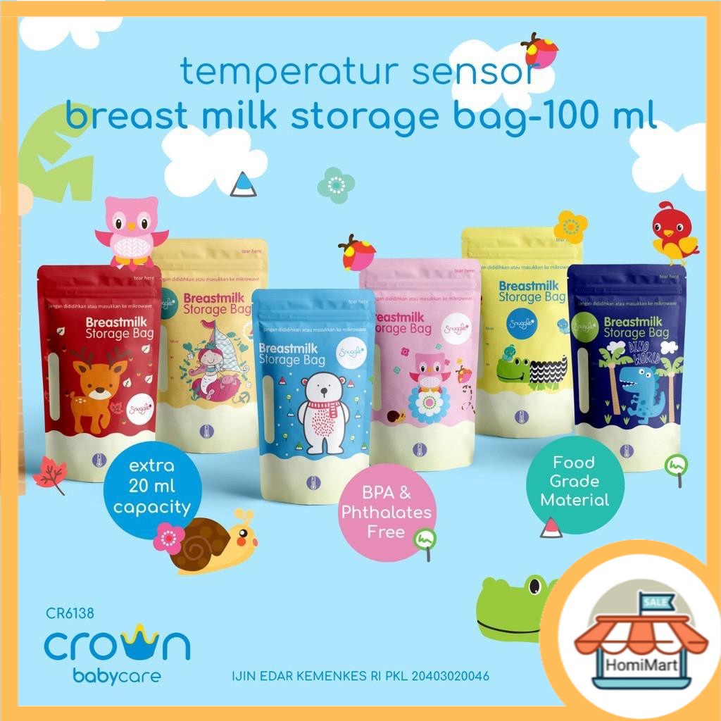 homimart I CROWN Kantong Asi Double Zipper 30pcs vol 120ml ( 100-20 ML ) BPA FREE