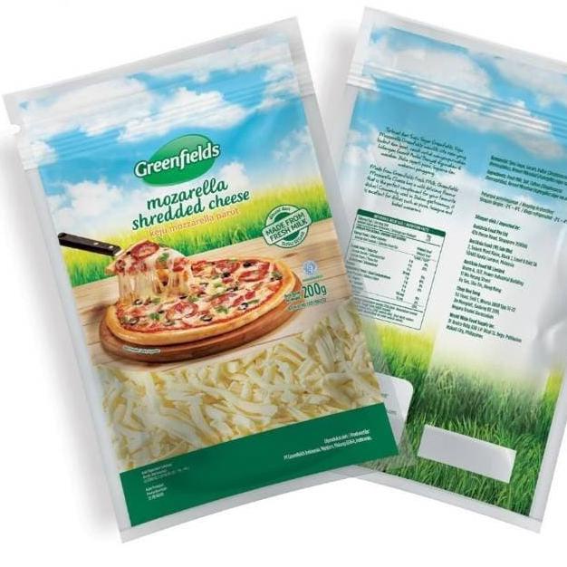 

GREENFIELDS Mozarella Shredded Cheese 200 Gr - Keju Parut Kemasan