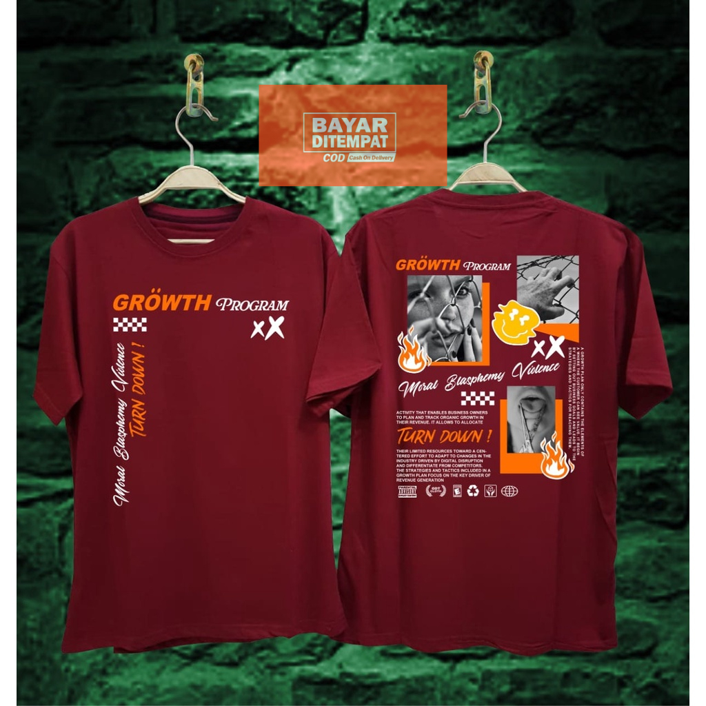 T-SHIRT BAJU KAOS PRIA KAOS DISTRO KAOS TERBARU VIRAL 2022 KAOS BERGAMBAR/GROWTH