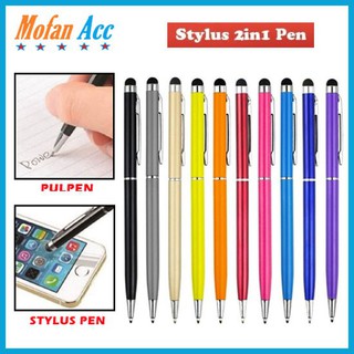 Stylus + Pen 2IN1 Ballpoint Pulpen Smartphone Hp Touch Screen Touchscreen Pena Sensitive