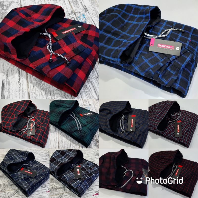 Kemeja flanel hoodie - flanel hodie  - hoodie flanel