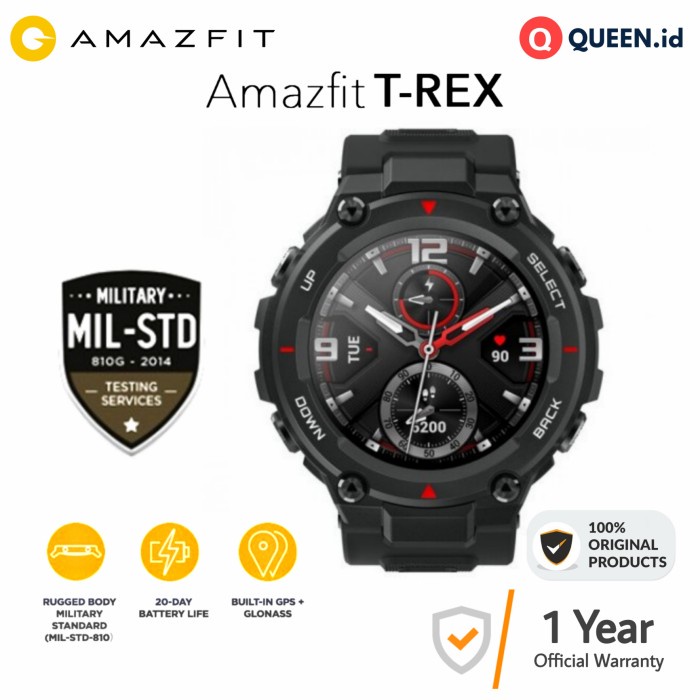 HANDPHONE & TABLET WEARABLE DEVICES AMAZFIT T-REX SMARTWATCH AMOLED MILITARY STD TREX SMART WATCH