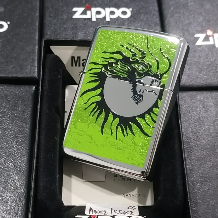 ZIPPO LIGHTER / MANCIS KOREK API ORIGINAL - MOON SLAYER DRAGON J09