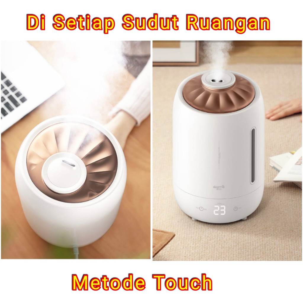 Deerma F600 5L Humidifier Diffuser Touch Screen Timer ULTRASONIC PUTIH