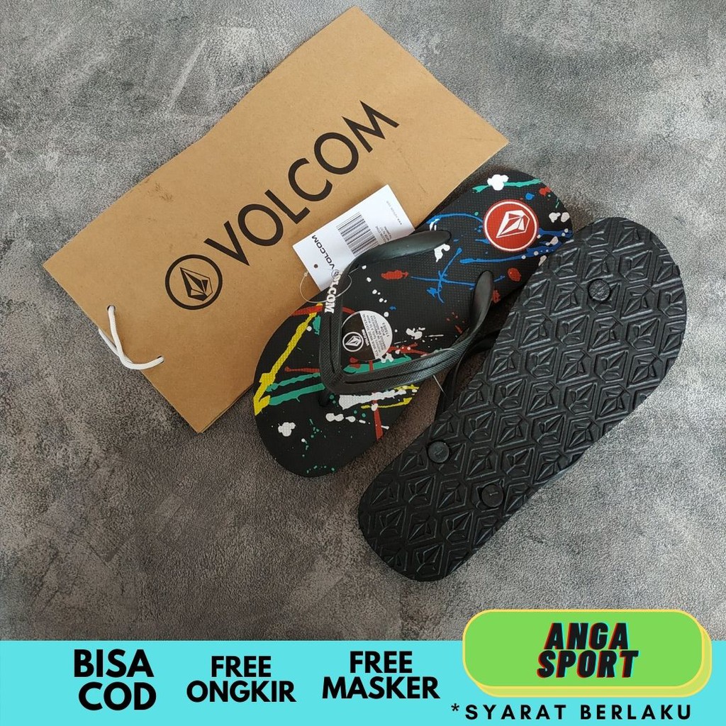 SANDAL VOLCOM PRIA SENDAL JEPIT DISTRO CASUAL COWOK BRANDED KASUAL SANTAI RUMAHAN