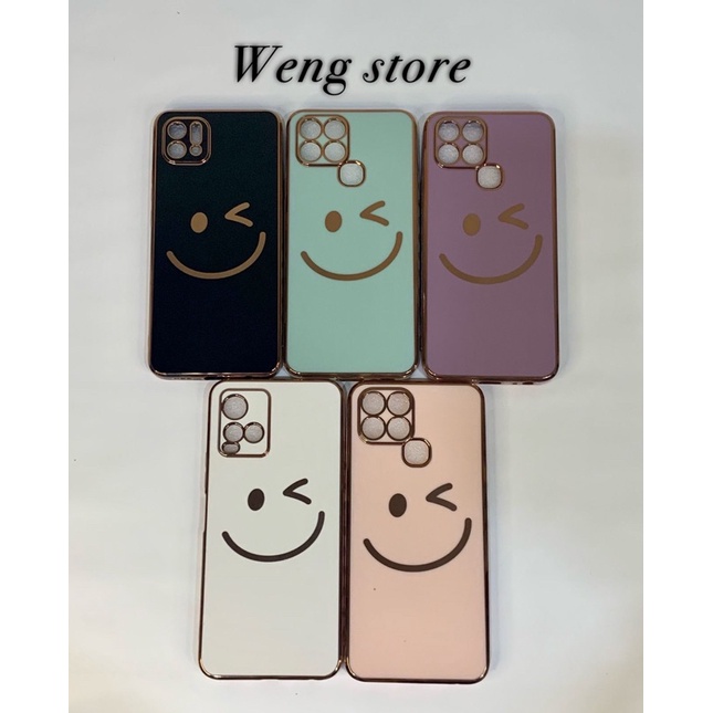 WENG Softcase Glossy Chrome Smile For Oppo Realme Samsung Vivo Infinix  Xiaomi