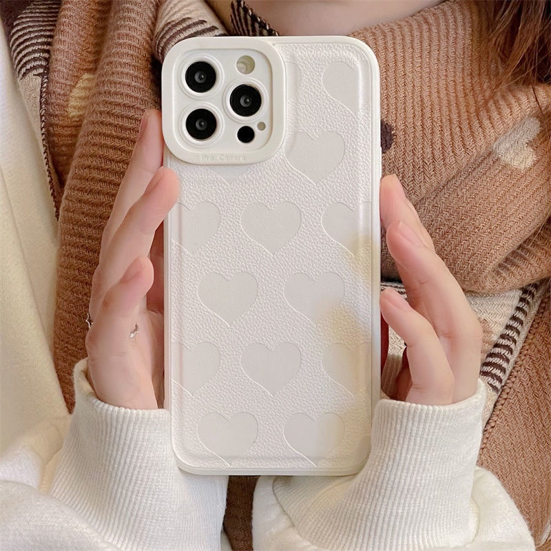 Soft Case Silikon Motif Print Hati Untuk IPhone 12 13 11 Pro Max X Xs Max Xr 8812