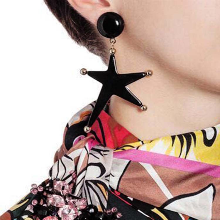 Berlebihan akrilik Pentagram anting-anting fashion XINGX anting-anting Korea gaya chic dan unik sede