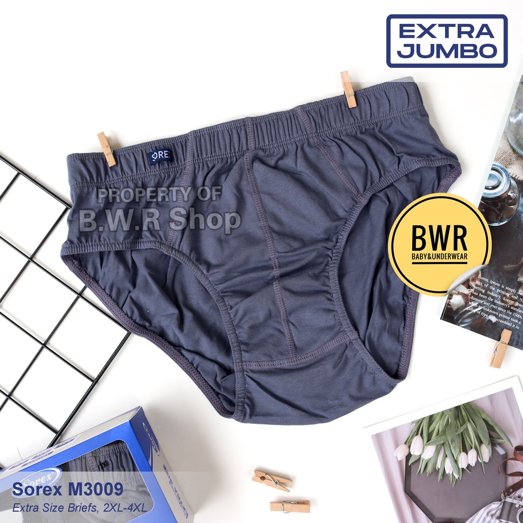 [ 3pc ] CD Sorex M 3009 EXTRA SIZE / M3009 Celana Dalam Pria Karet Kerut Jumbo | Bwr