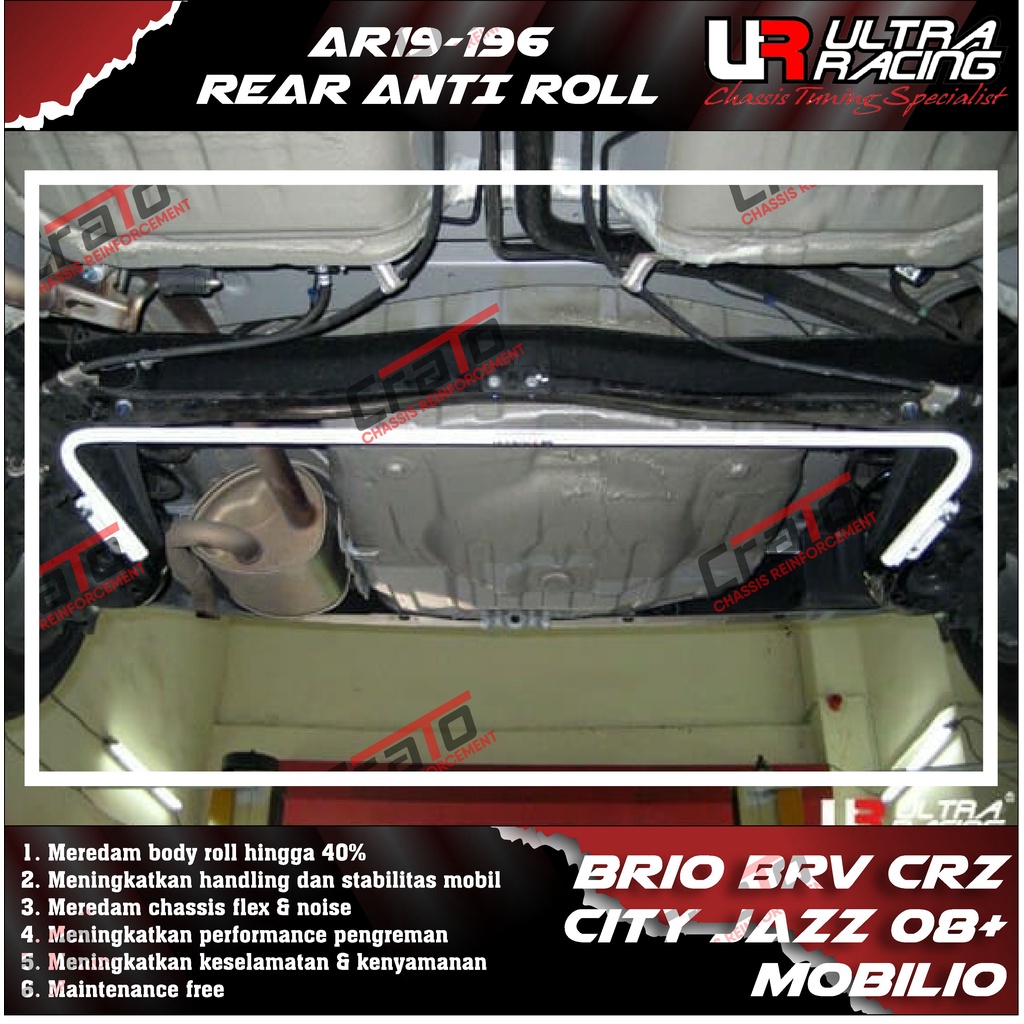 Aksesoris Stabiliser ULTRA RACING Safety Bar - Swaybar - Rear Anti Roll 19MM - Honda Brio BRV City 0