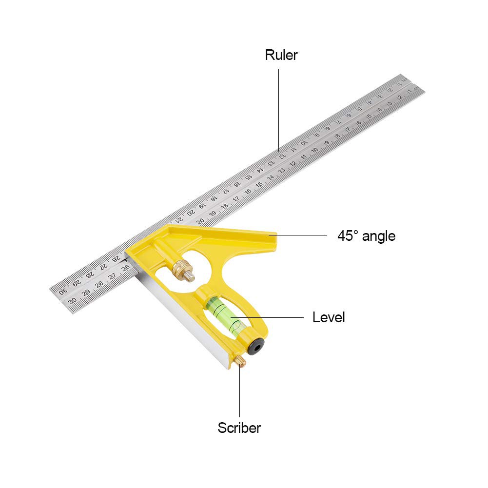 

Square Mistar Penggaris Siku Tukang Multifungsi Waterpas 30cm