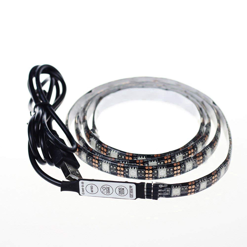 5V 5050 60SMD / M Lampu Strip LED USB Warna RGB Untuk Dekorasi Rumah / TV