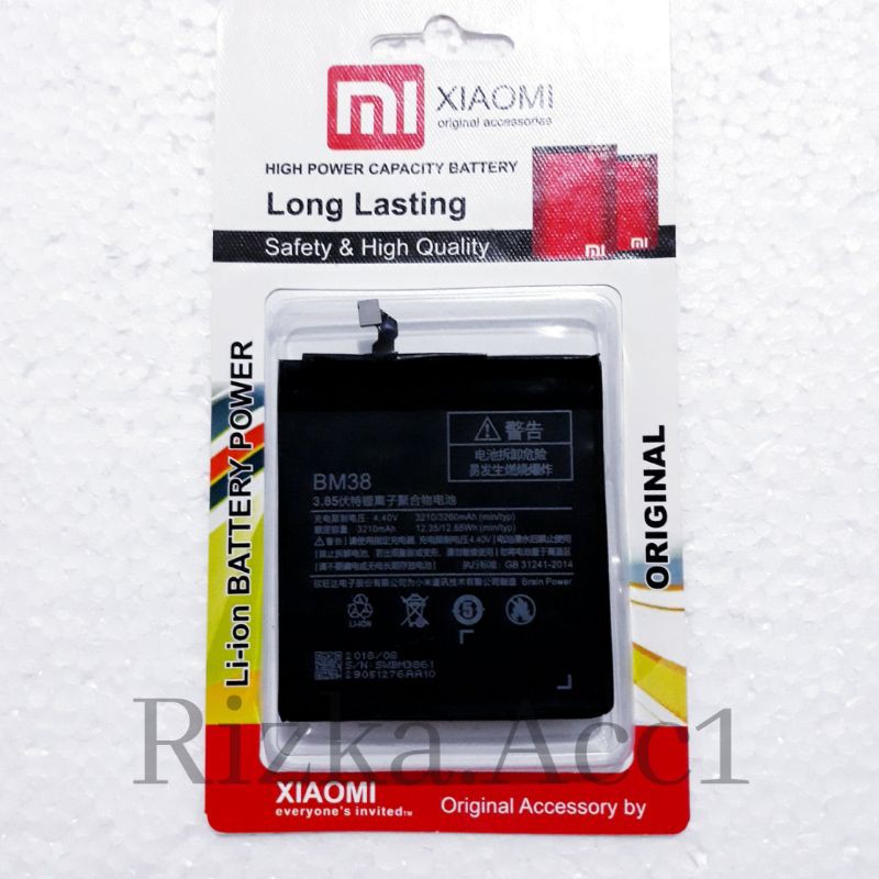 Baterai Batre Battery Xiaomi Mi4S / Mi 4s BM38 Original Battery