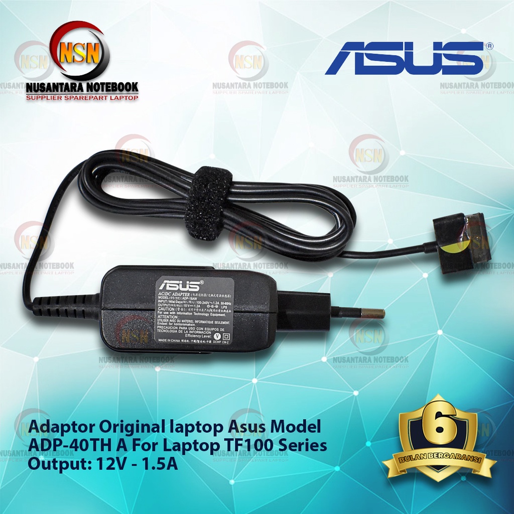 Adaptor Charger Original Asus 15V - 1.2A for Laptop TF100 Series