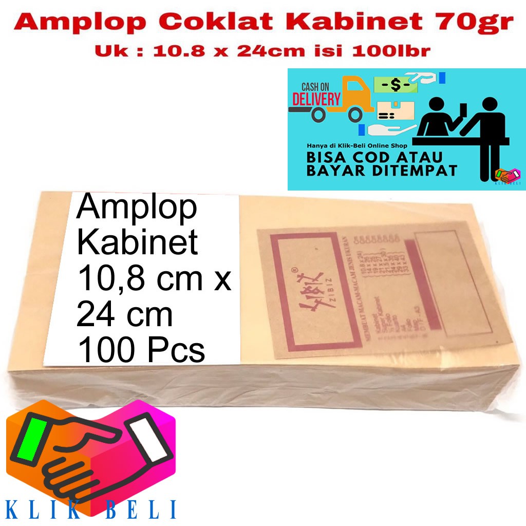 Amplop Coklat Kabinet / Super Kabinet / Folio / Kuarto / 1/2 Folio / Folio Envelope - 100 Pcs