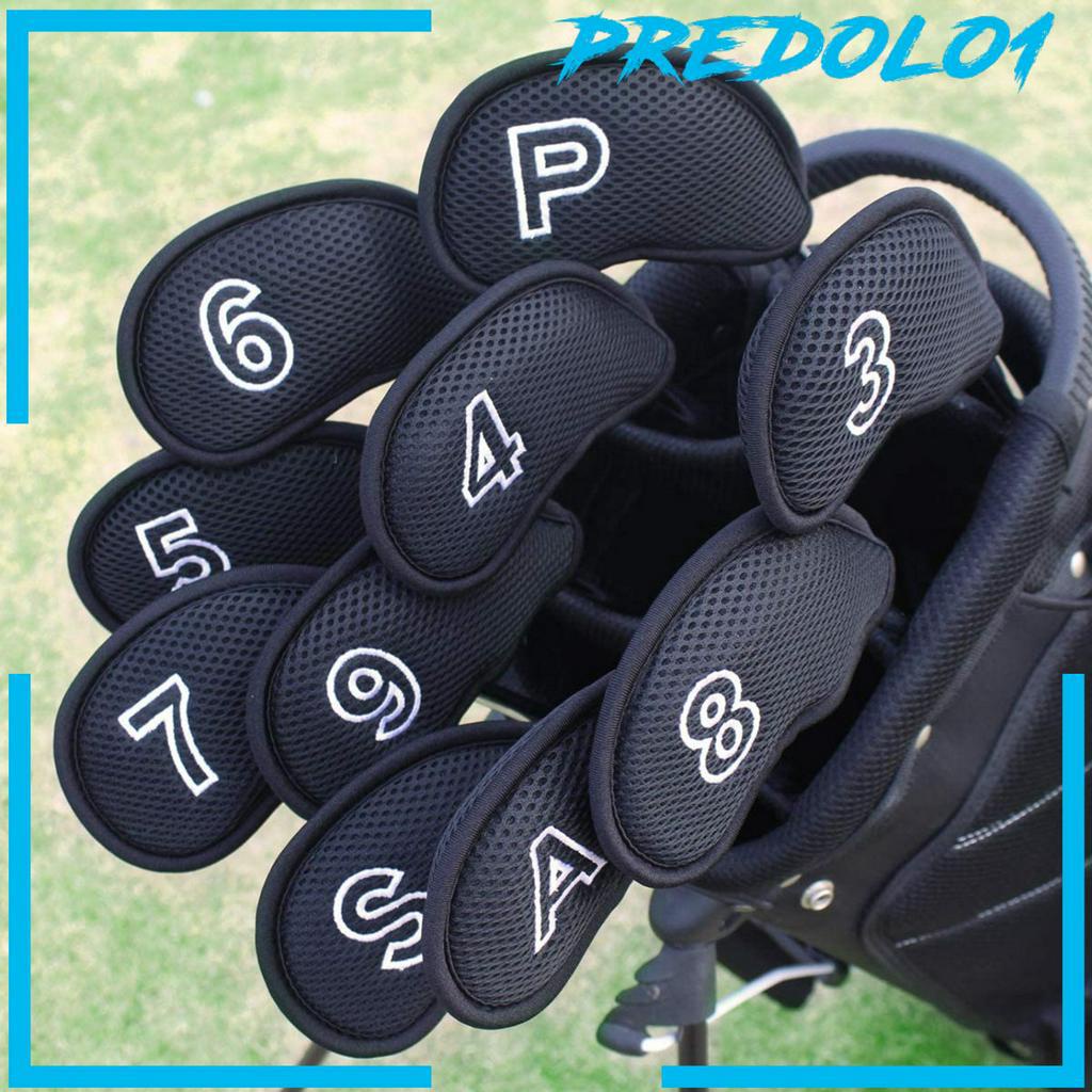 [PREDOLO1] 10Pcs/Pack Meshy Golf Iron Covers Set Headcover Fit Most Irons