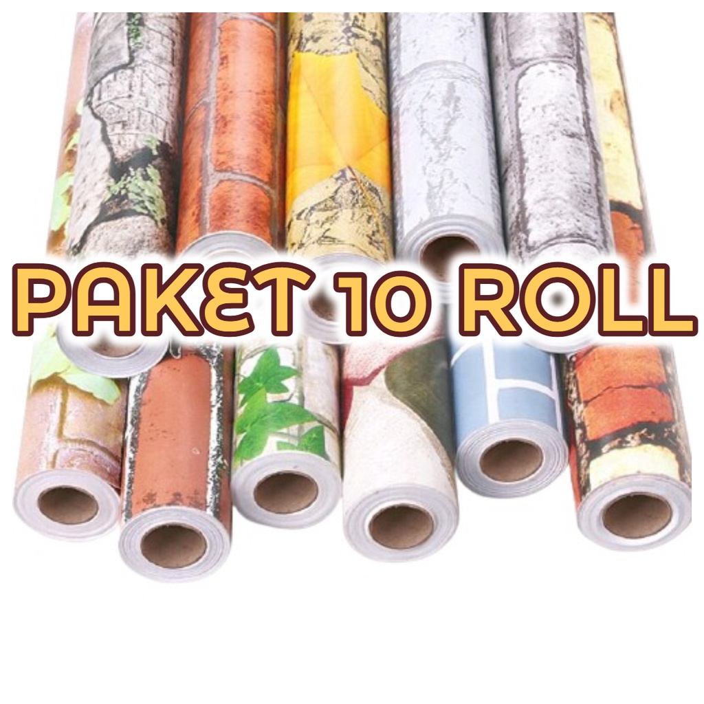 Promo Termurah ! Paket 10Roll Wallpaper Stiker Dinding | Walpaper Dinding