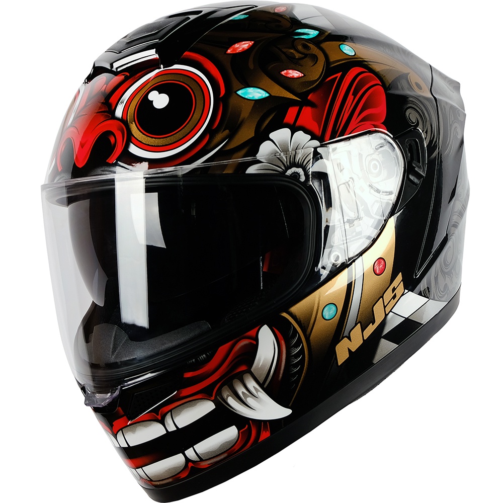 NJS ZX-1 BARONG Hitam Gloss/Doff - Helm Full Face-2