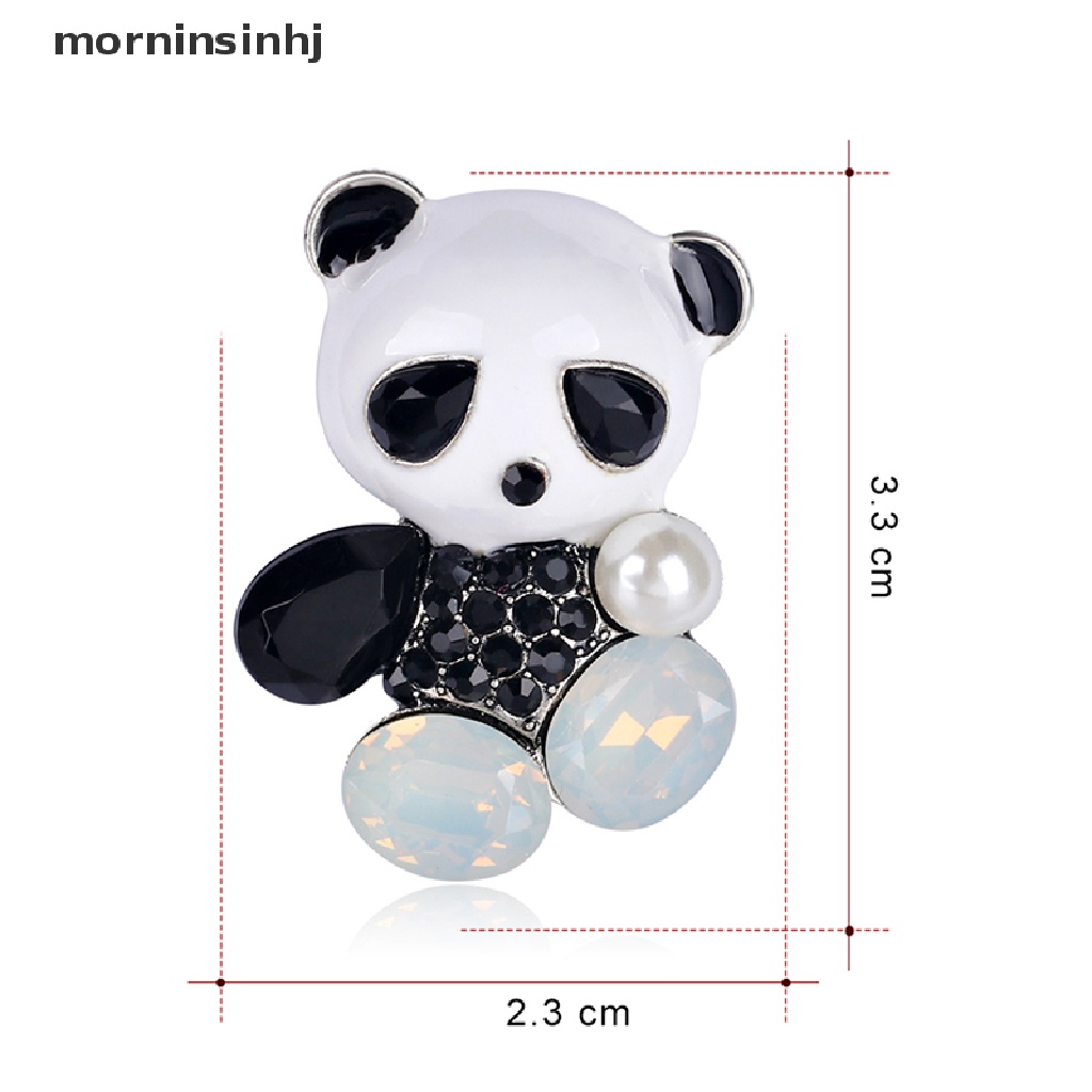 Mornin Bros Pin Enamel Desain Panda Hias Kristal Untuk Aksesoris Pernikahan