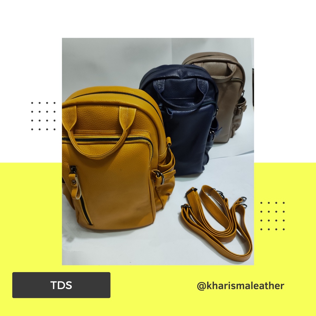 Jual Tas Kulit Asli Garut Terbaru - Tas Ransel Kulit Model TDS - Tas