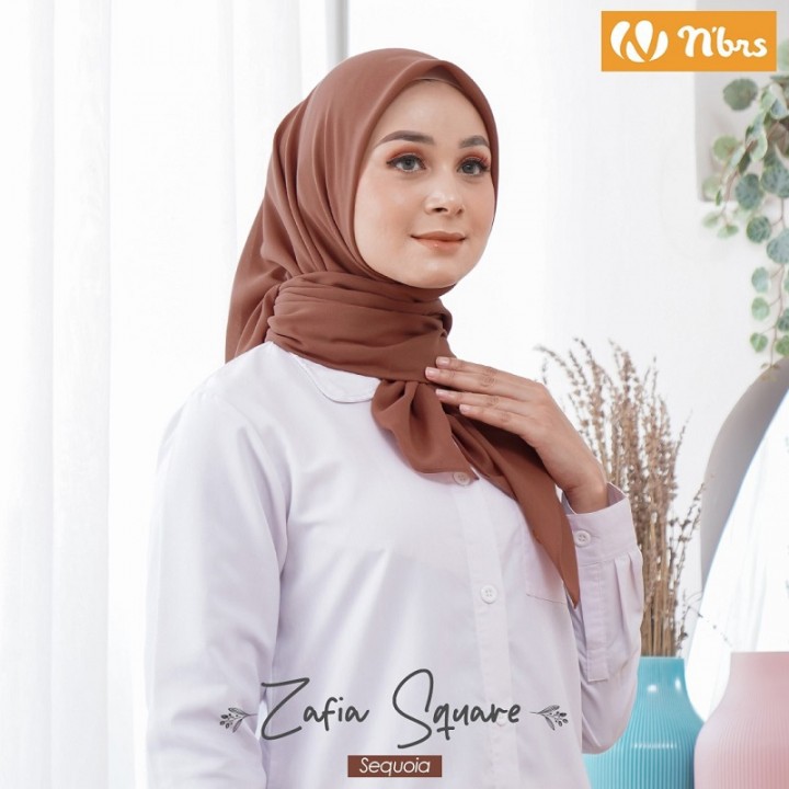 Nibras hijab ZAFIA SQUARE bahan voal superfine hiajb segi empat polos